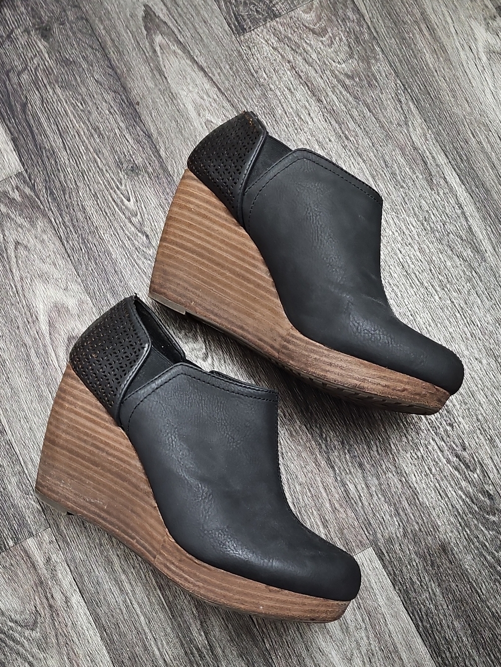 Dr Scholl's Black Wedge Ankle Booties